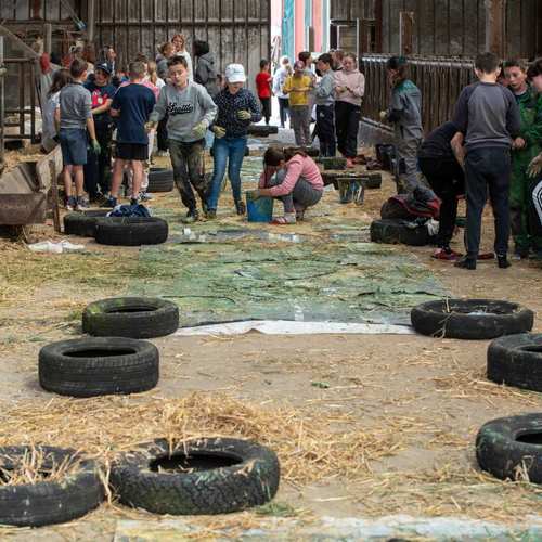 Expérimentation picturale collective à la ferme du Sart #11